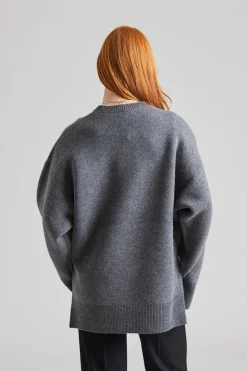Double-knit Pullover Grey Melange