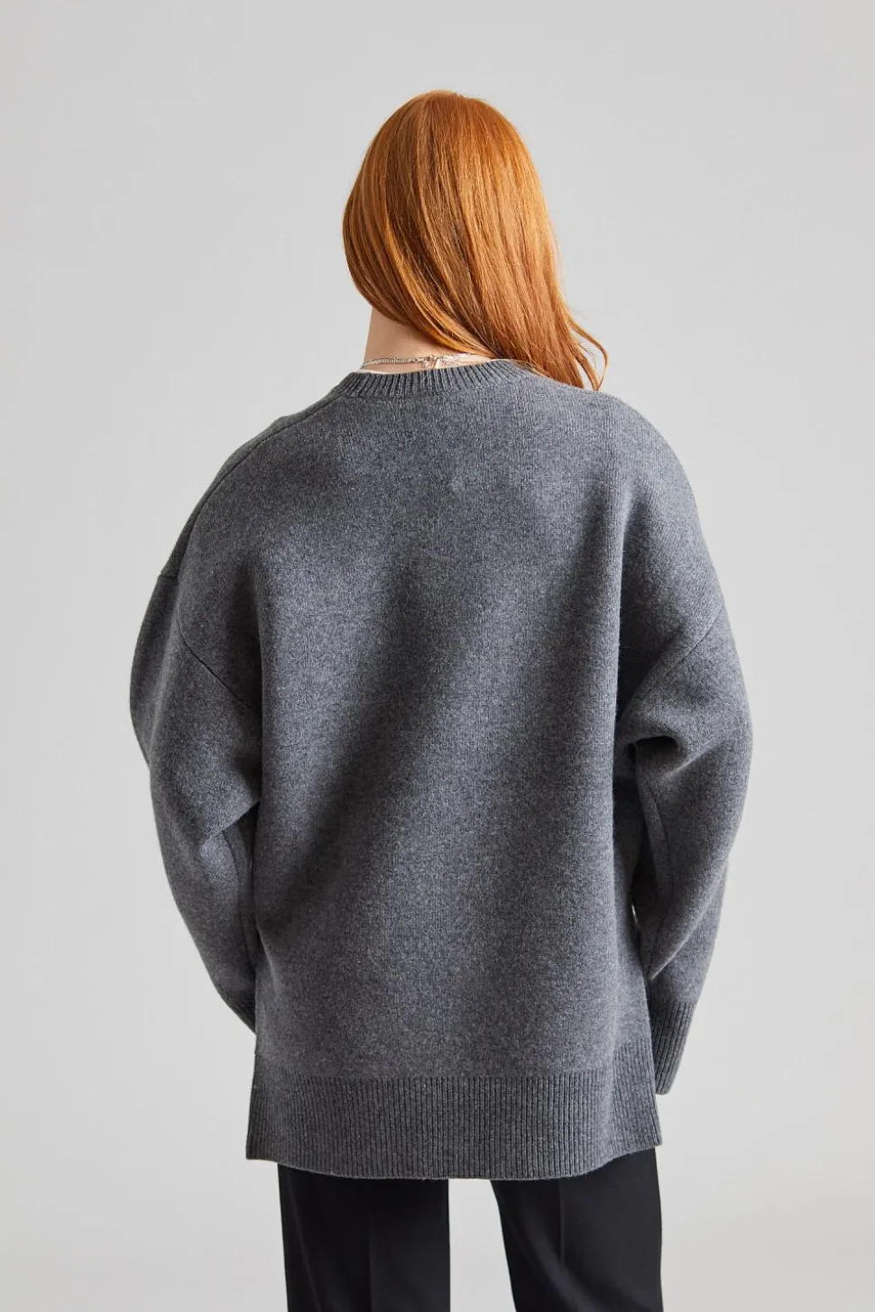 Double-knit Pullover Grey Melange