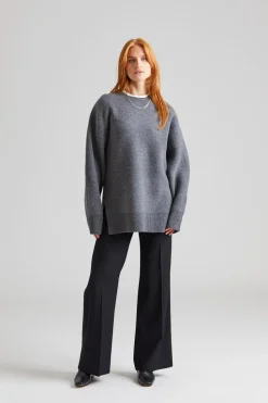 Double-knit Pullover Grey Melange