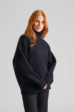 Double-knit Turtleneck Black