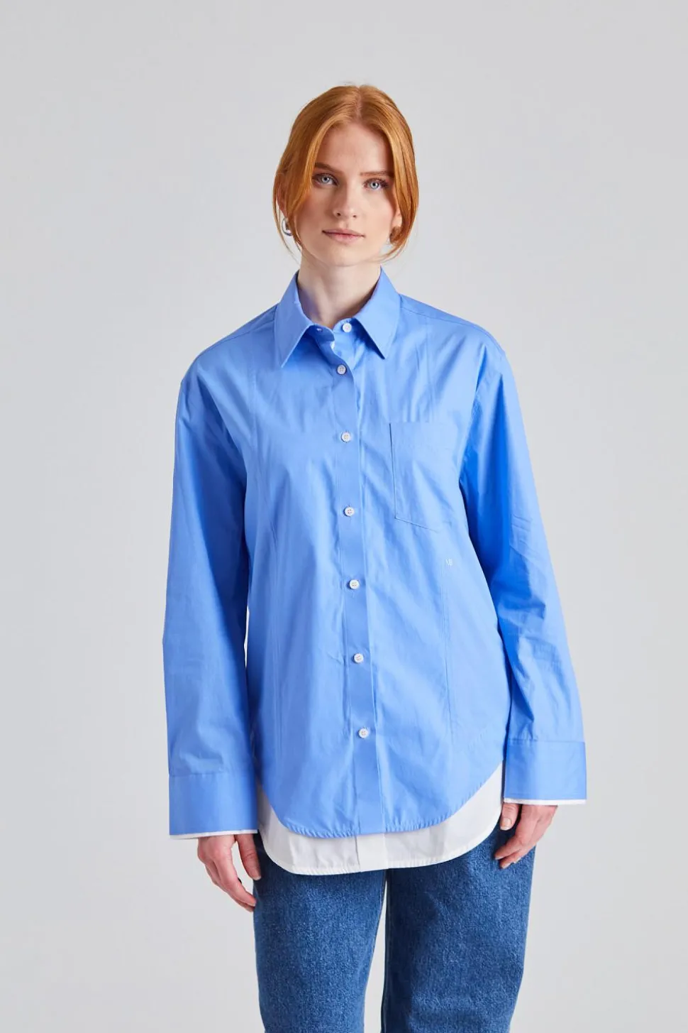 Double-Leayer Shirt Oxford Blue