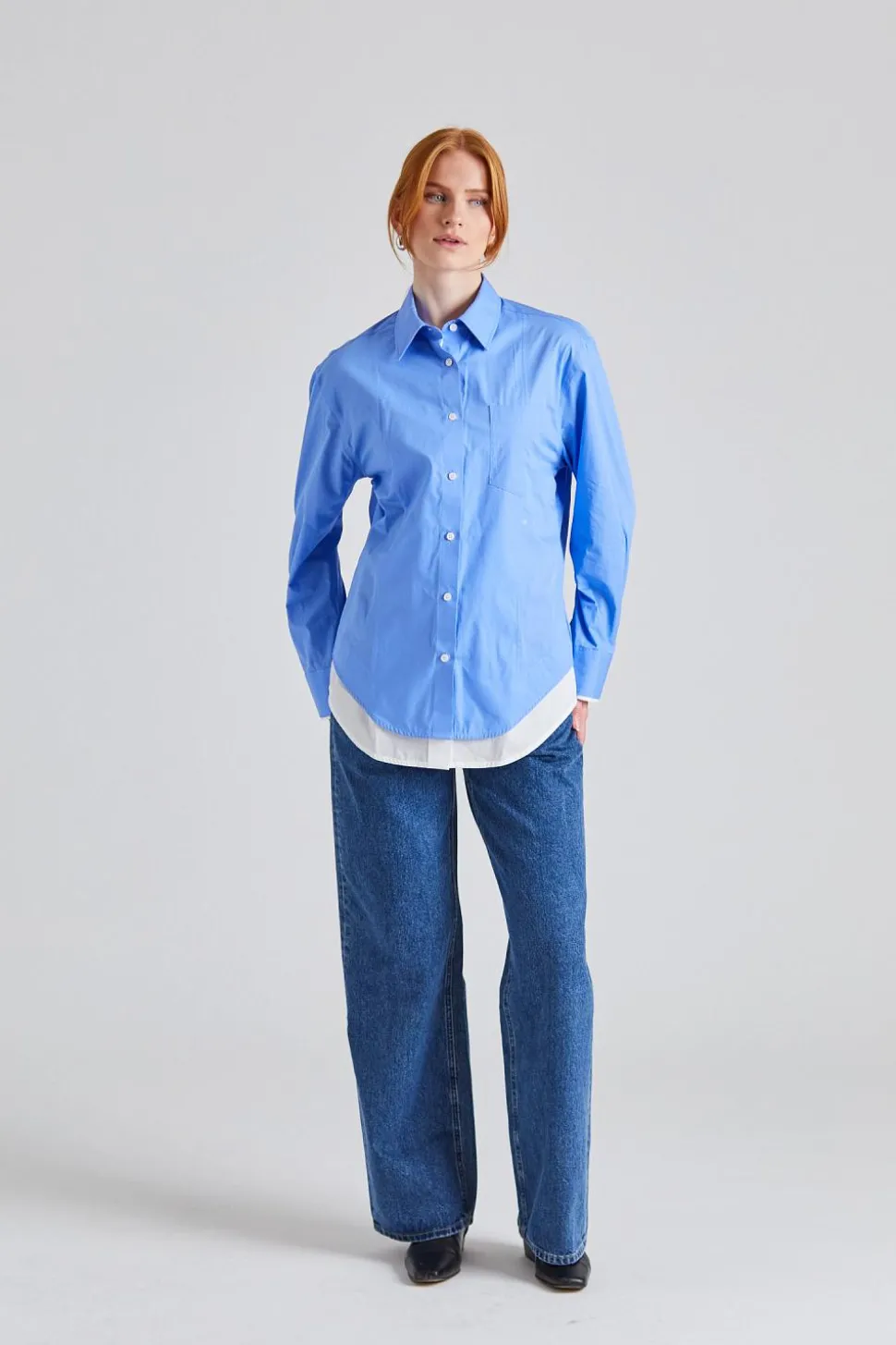 Double-Leayer Shirt Oxford Blue