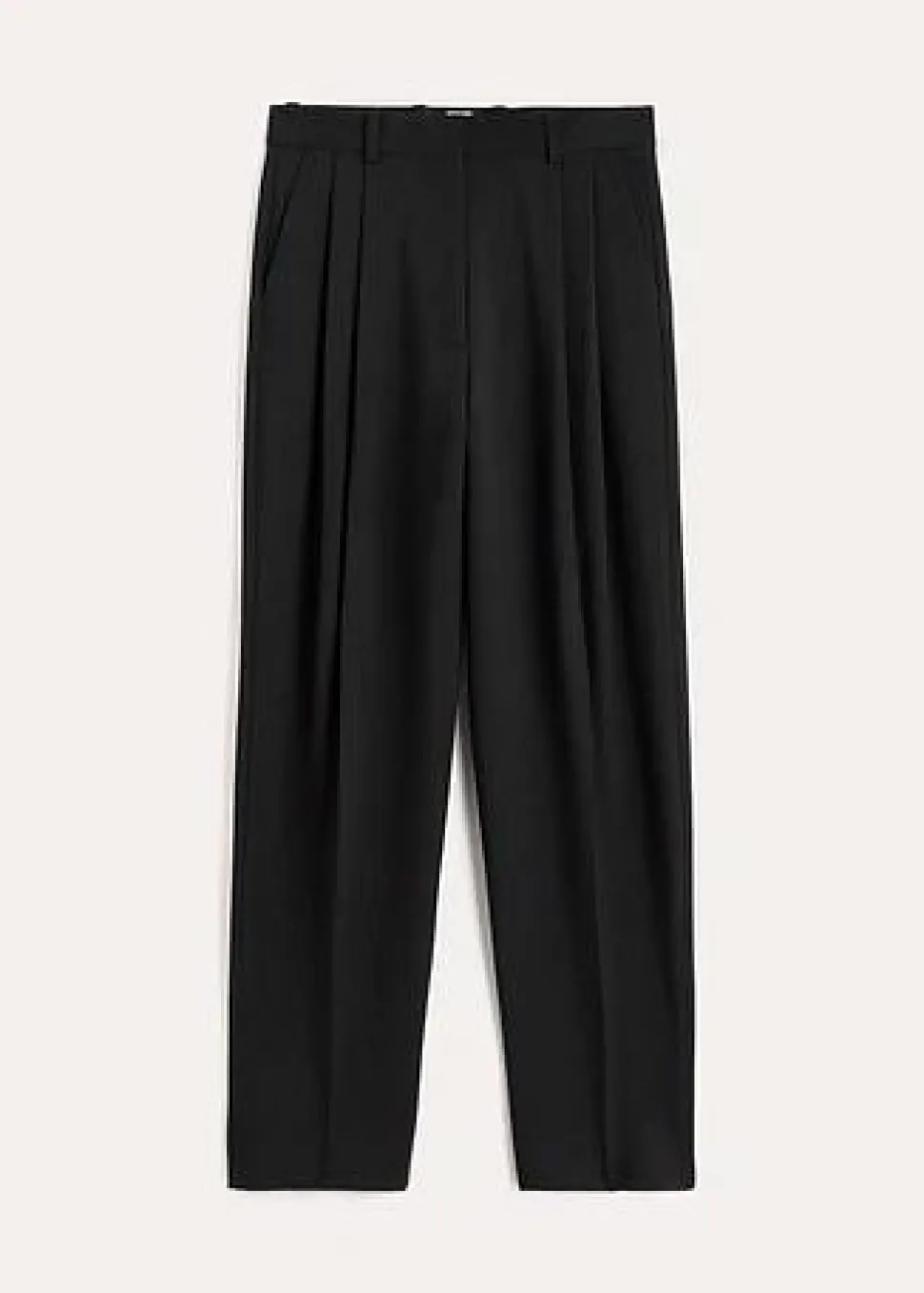 Double-Pleated Tailored Trousers Black