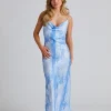 Eila Print Dress Blue Mix