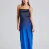 Eila Print Dress Dk Blue Mix