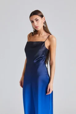 Eila Print Dress Dk Blue Mix