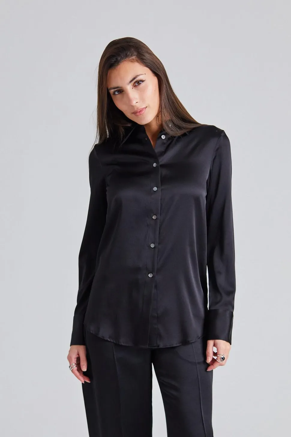 Eira Silk Shirt Black