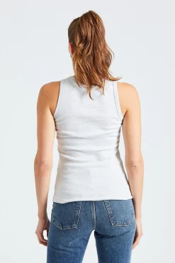 Ella Rib Top Grey Melange
