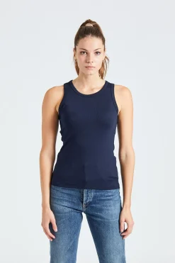 Ella Rib Top Navy