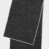 Embroidered Wool Cashmere Scarf Grey Melange