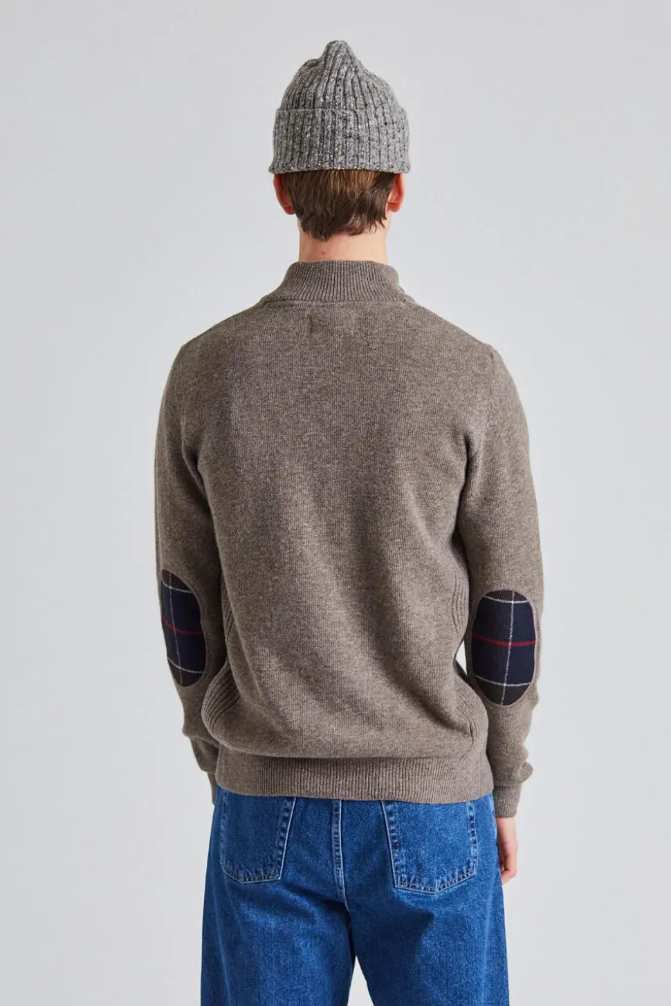 Essential Lambswool Half Zip Stone