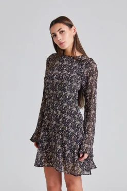 Estelle Mini Dress Brown Wild Flower