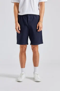 Ezra Relaxed Cotton Linen Short Dark Navy