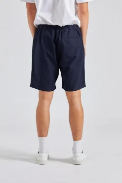 Ezra Relaxed Cotton Linen Short Dark Navy