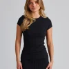 Fine Rib Tee Black