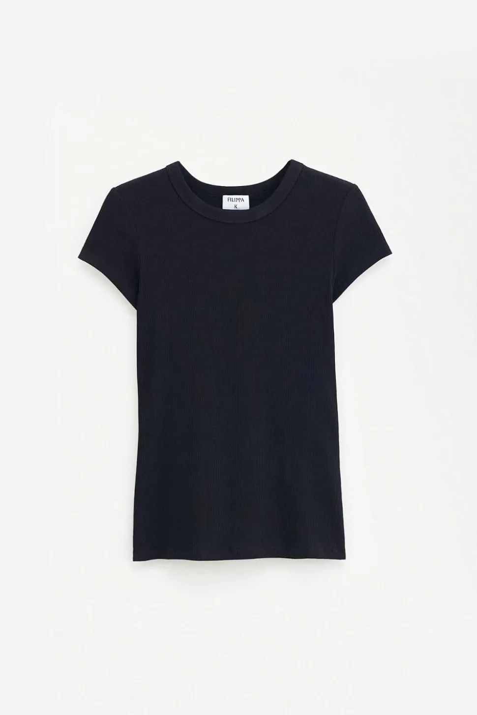 Fine Rib Tee Black