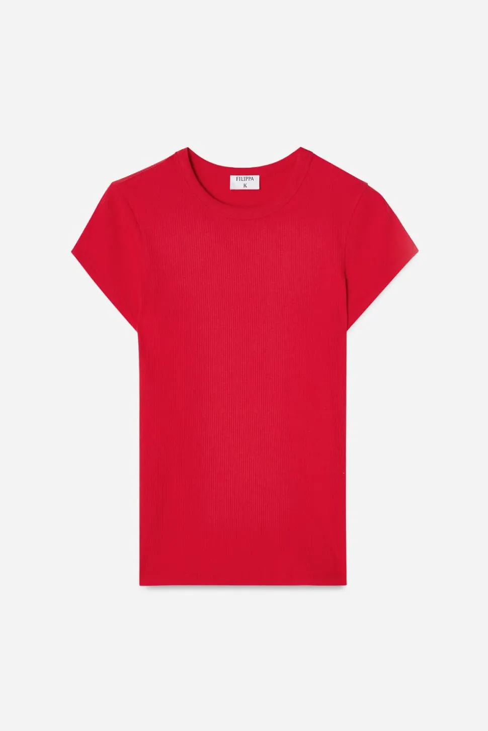 Fine Rib Tee Bright Red