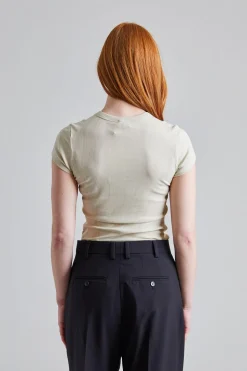 Fine Rib Tee Dusty Beige