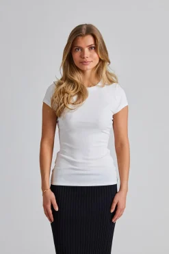 Fine Rib Tee White