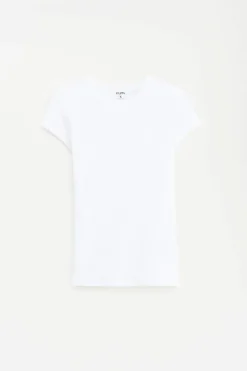 Fine Rib Tee White
