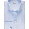 Fitted Body Blue Striped Twill