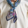 Floral Moghul Bandana Navy, Blue & Magenta