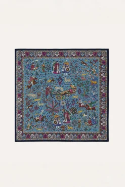 Floral Moghul Bandana Navy, Blue & Magenta