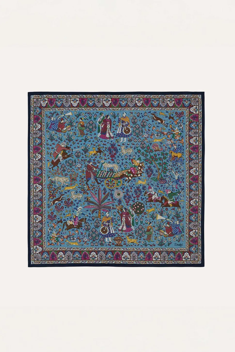 Floral Moghul Bandana Navy, Blue & Magenta