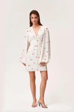 Florence Dress White/Red