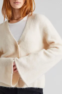 Fluffy Cardigan Canvas Beige