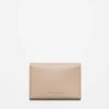 Folded Leather Wallet Taupe Beige FN-UX-SLGS000255