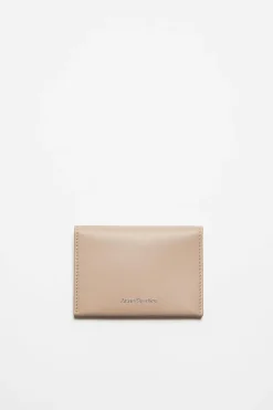 Folded Leather Wallet Taupe Beige FN-UX-SLGS000255