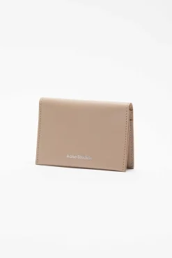 Folded Leather Wallet Taupe Beige FN-UX-SLGS000255