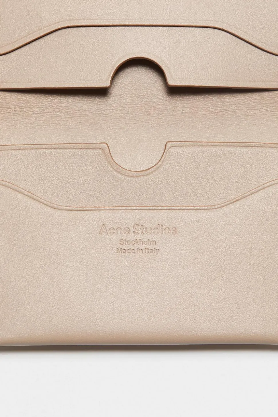 Folded Leather Wallet Taupe Beige FN-UX-SLGS000255