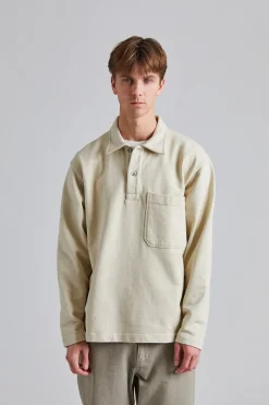 Fraser Relaxed Organic Loopback LS Polo Oatmeal