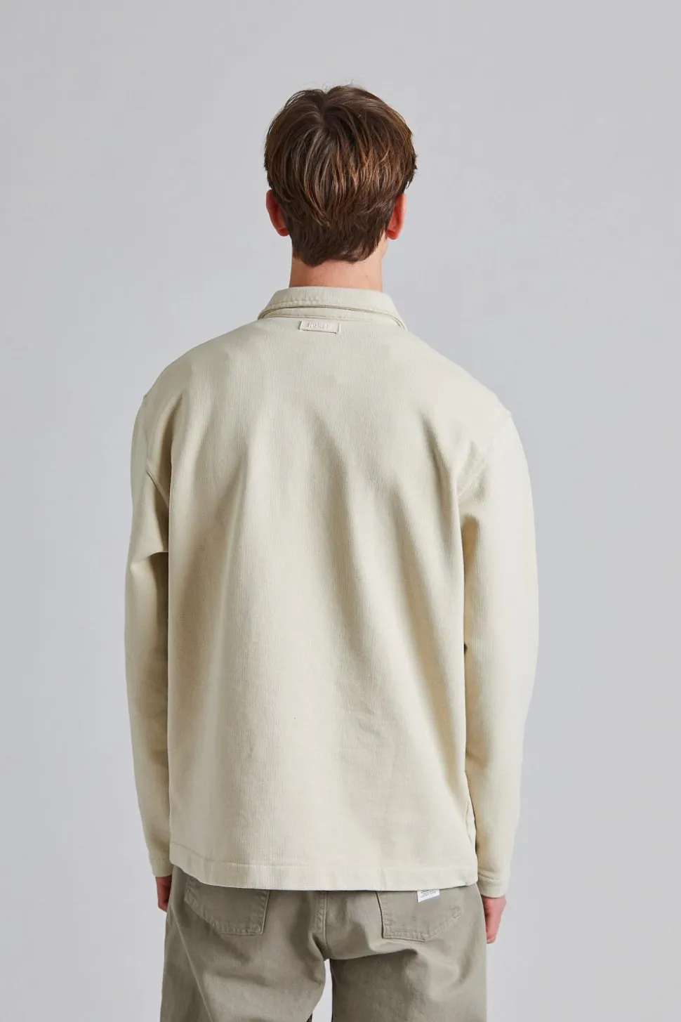 Fraser Relaxed Organic Loopback LS Polo Oatmeal