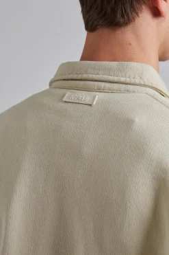 Fraser Relaxed Organic Loopback LS Polo Oatmeal
