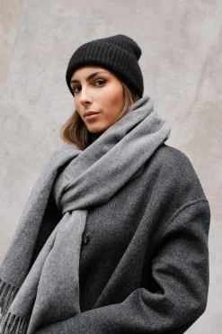 Fringe Wool Scarf FN-UX-SCAR000217 Grey Melange