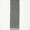 Fringe Wool Scarf Skinny Grey Melange FN-UX-SCAR000219