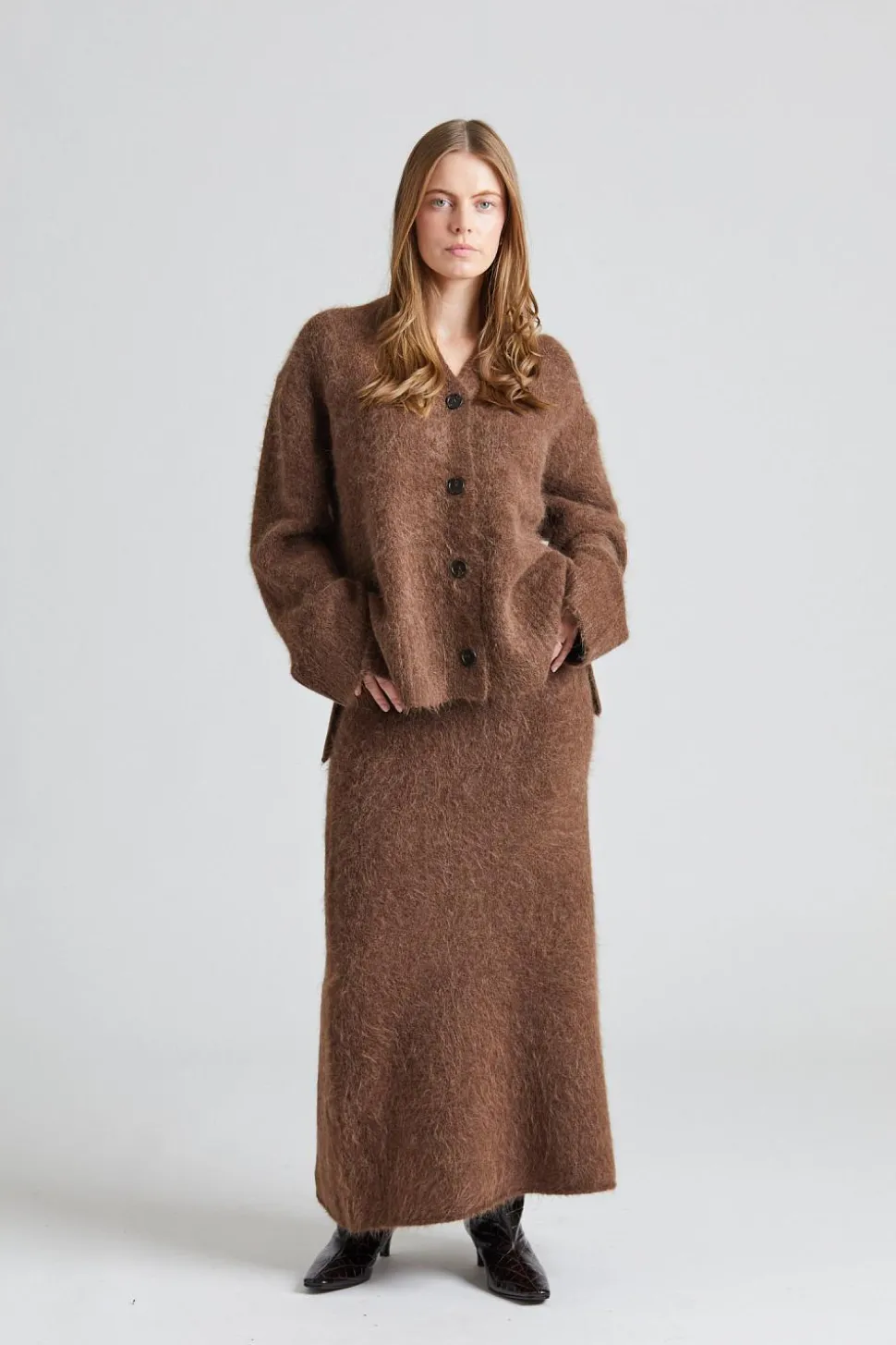 Fure Fluffy Skirt Dk Brown
