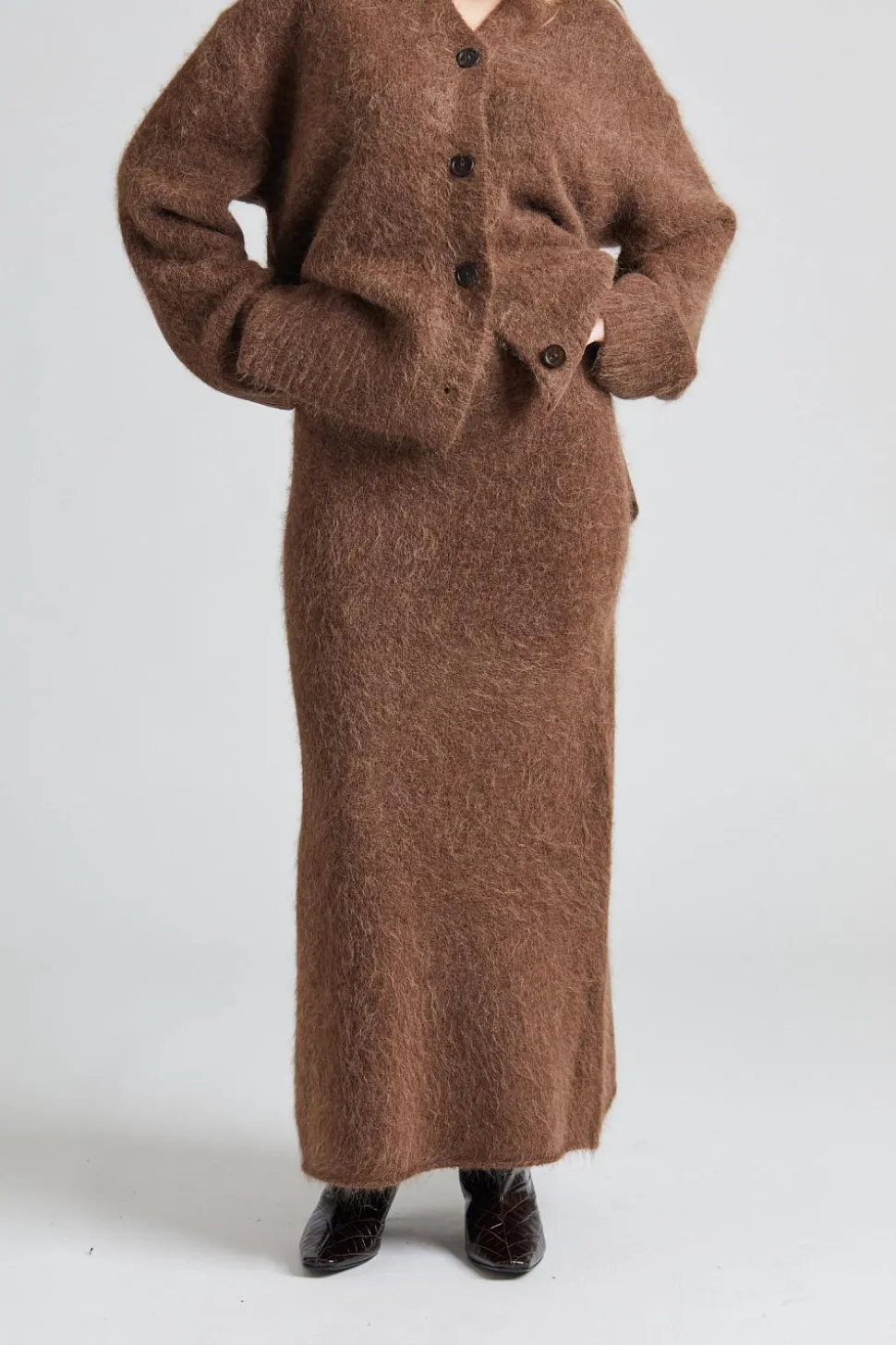 Fure Fluffy Skirt Dk Brown