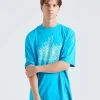 Glow In The Dark Logo T-shirt Fluo Blue FN-MN-TSHI000530