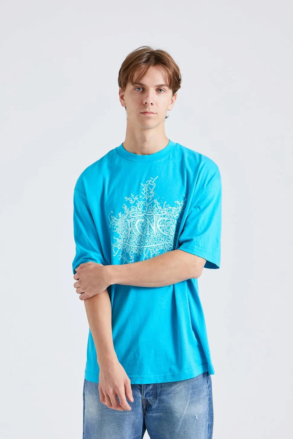 Glow In The Dark Logo T-shirt Fluo Blue FN-MN-TSHI000530