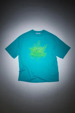 Glow In The Dark Logo T-shirt Fluo Blue FN-MN-TSHI000530