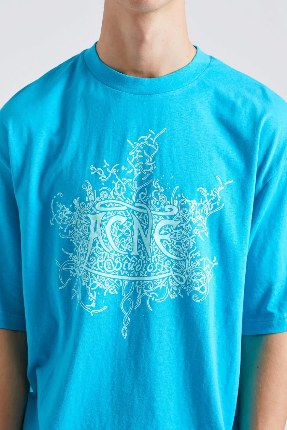 Glow In The Dark Logo T-shirt Fluo Blue FN-MN-TSHI000530