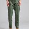 Greg Cotton Linen Trouser Green