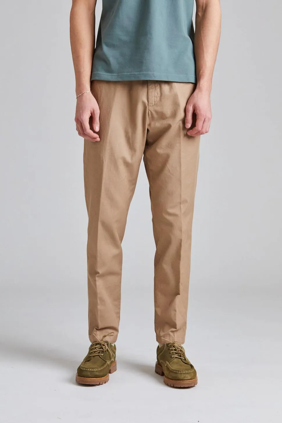 Greg Cotton Linen Trouser Brown