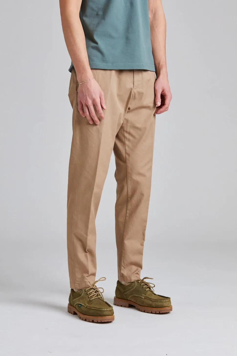 Greg Cotton Linen Trouser Brown