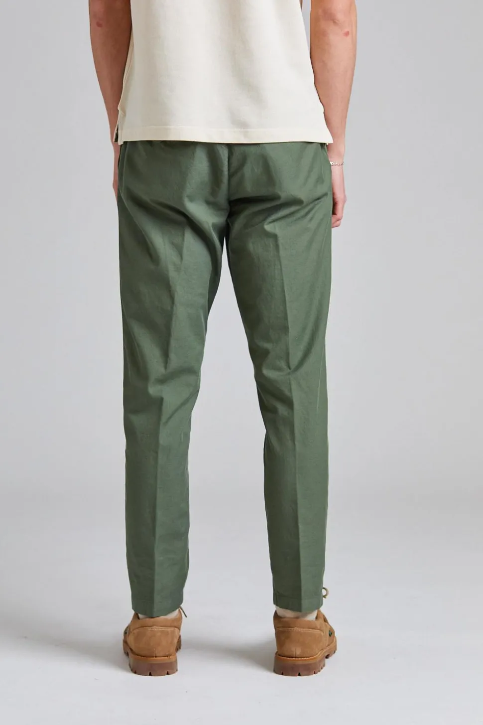 Greg Cotton Linen Trouser Green