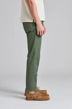 Greg Cotton Linen Trouser Green